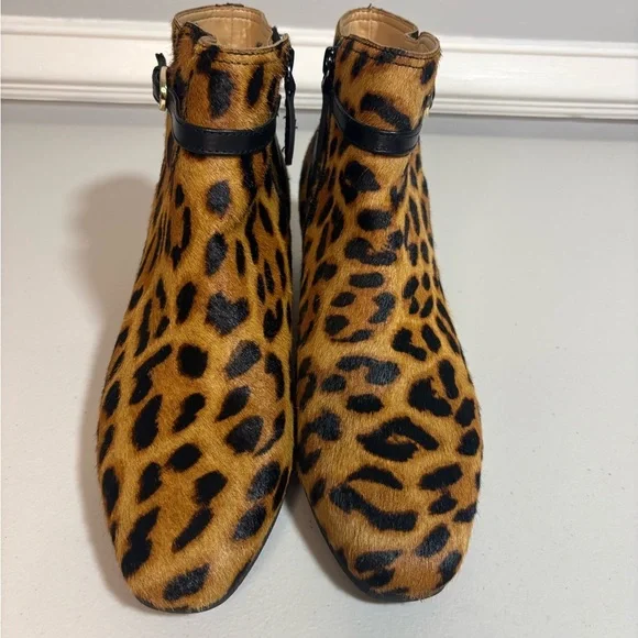 Talbots Dakota Calf Hair Leopard Ankle Boots – Size 8.5 | Block Heel - Picture 2 of 11